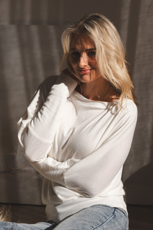 Emilie Cashmere-like Top - Milk