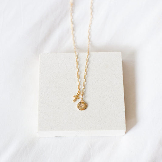 Cross Compass Charm Necklace