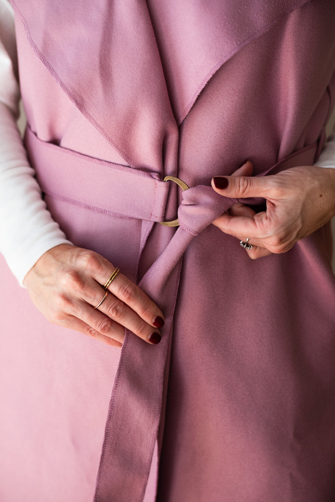 Bold Sleeveless Coat - Rose Pink