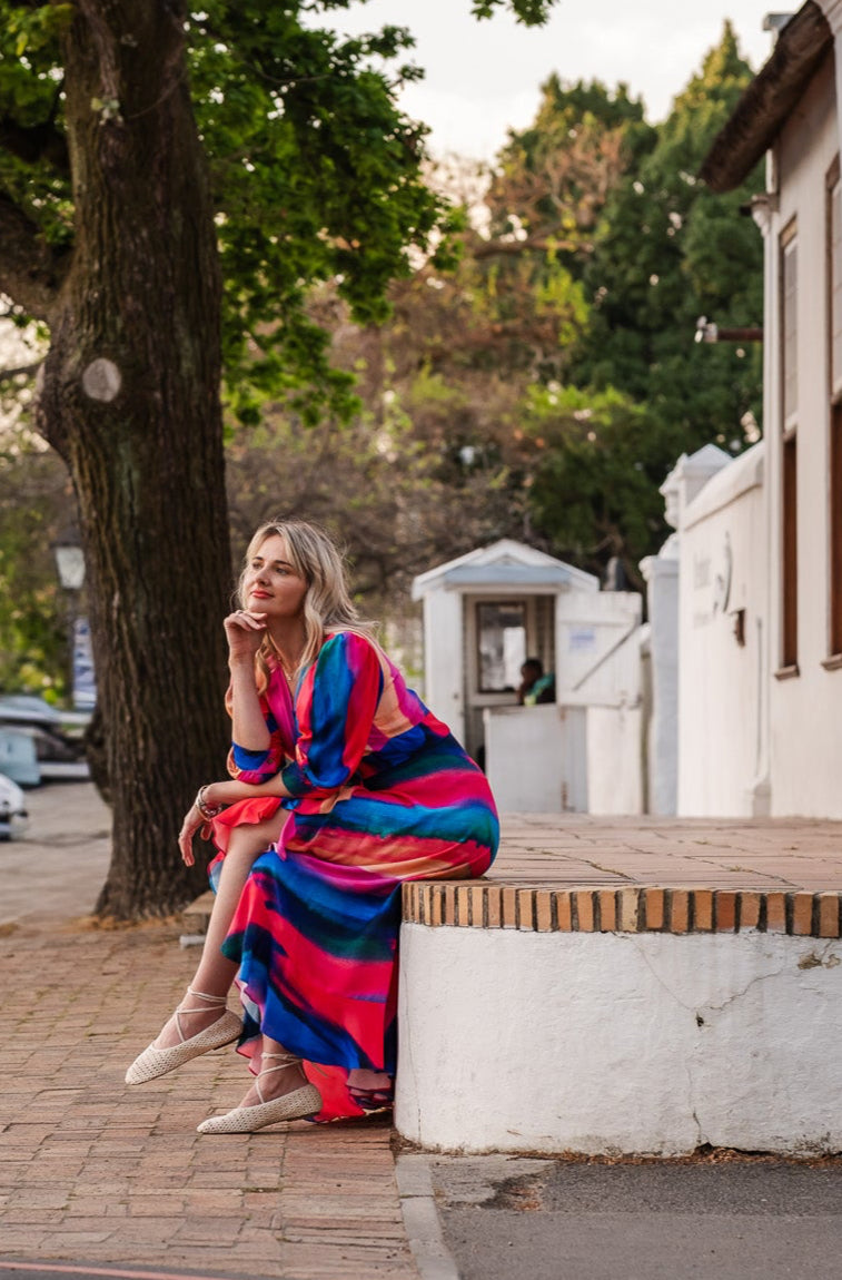 Carelina Wrap Dress - Striped
