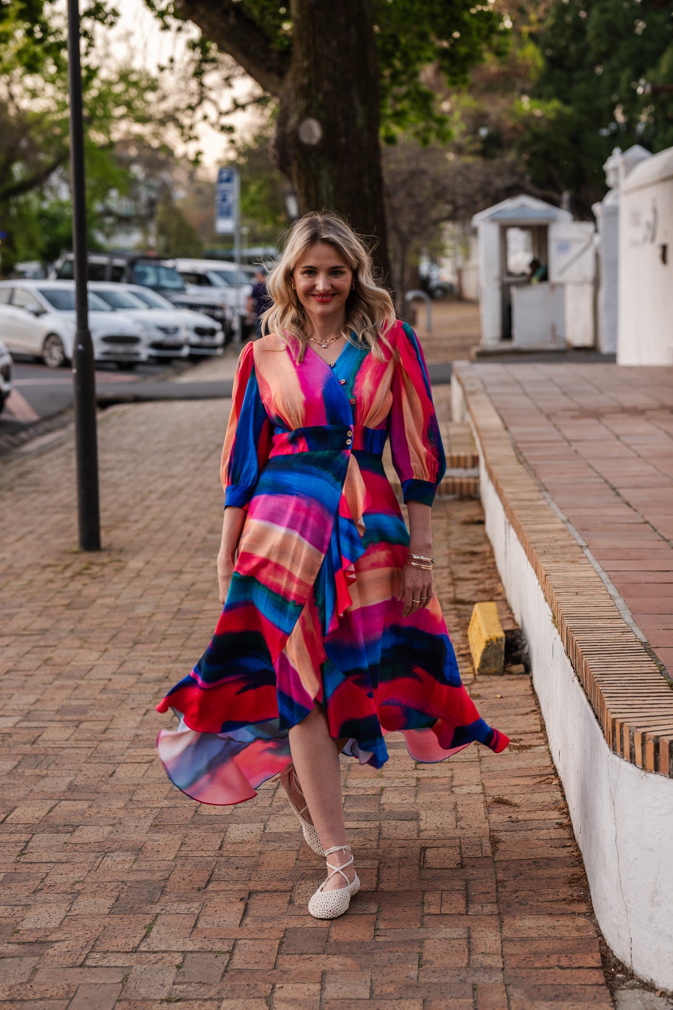 Carelina Wrap Dress - Striped