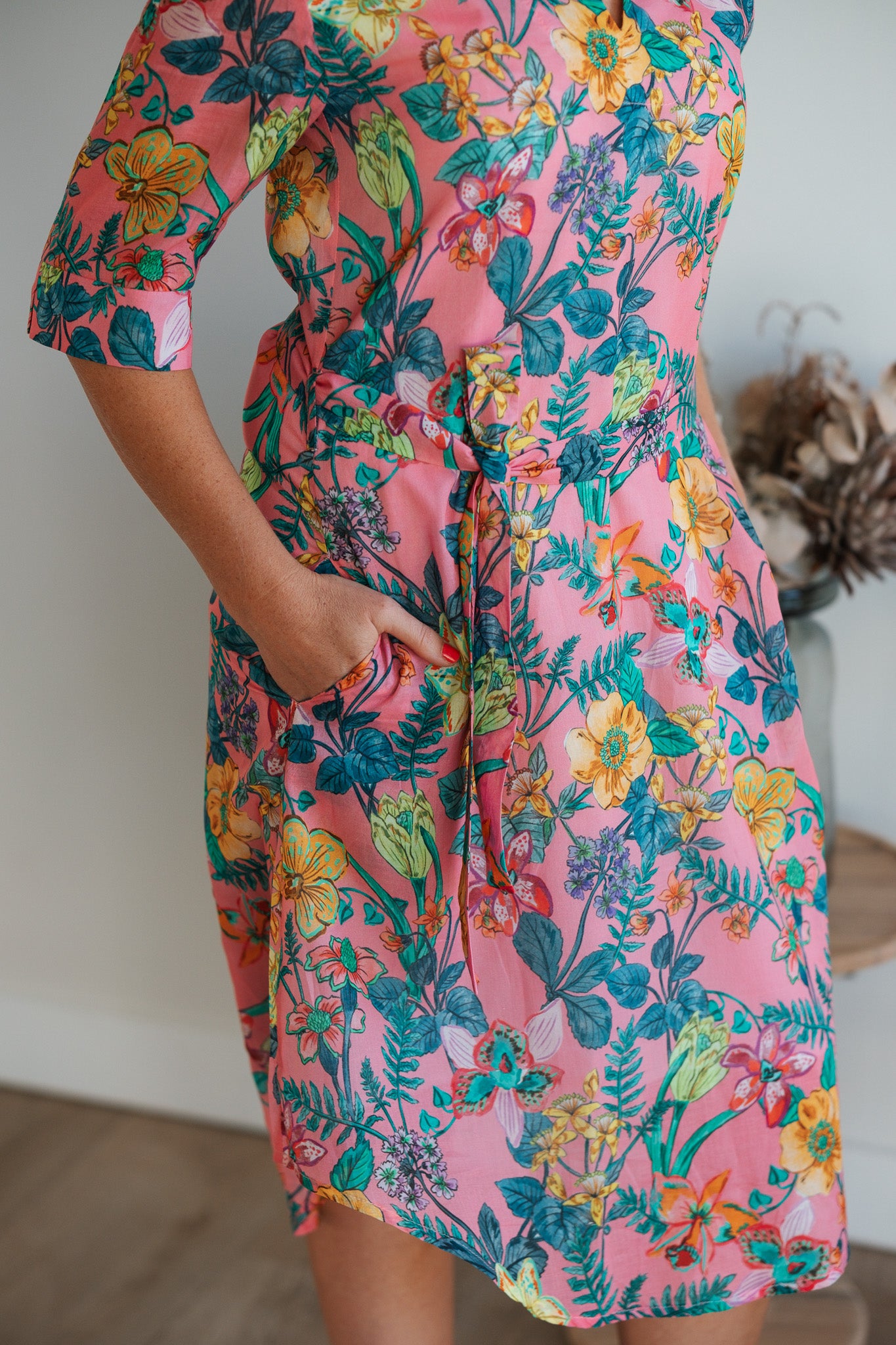 Revive Shirt Dress - Pink Florals