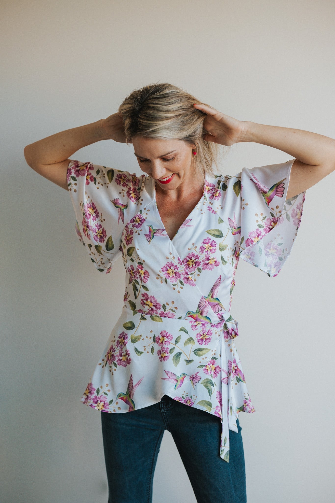 Devoted Hummingbird Wrap Blouse
