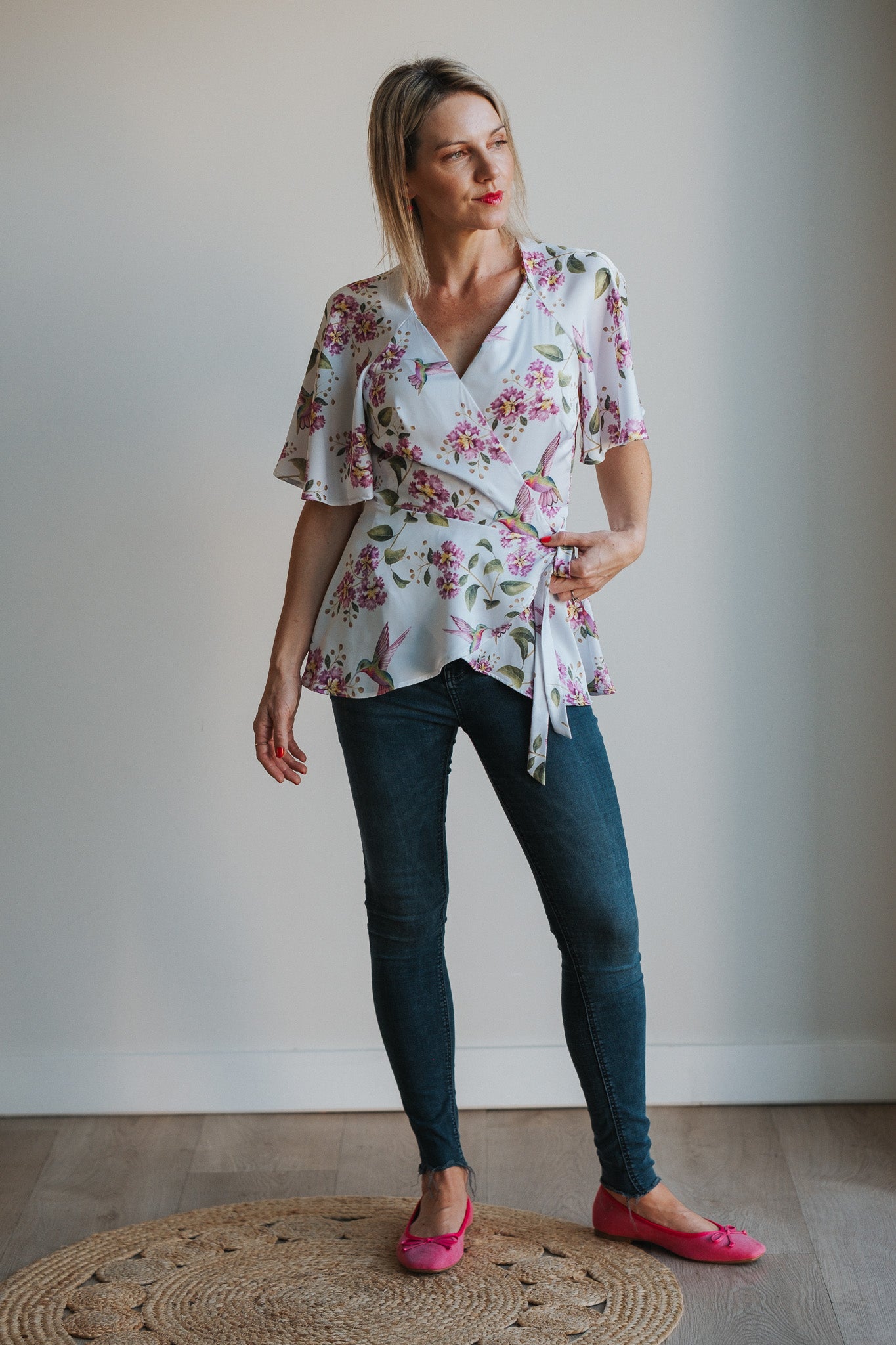 Devoted Hummingbird Wrap Blouse