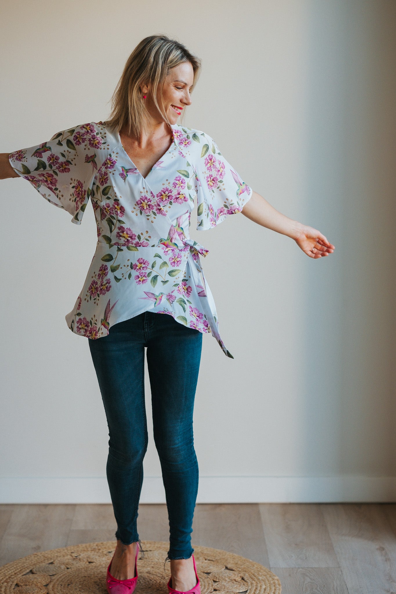 Devoted Hummingbird Wrap Blouse