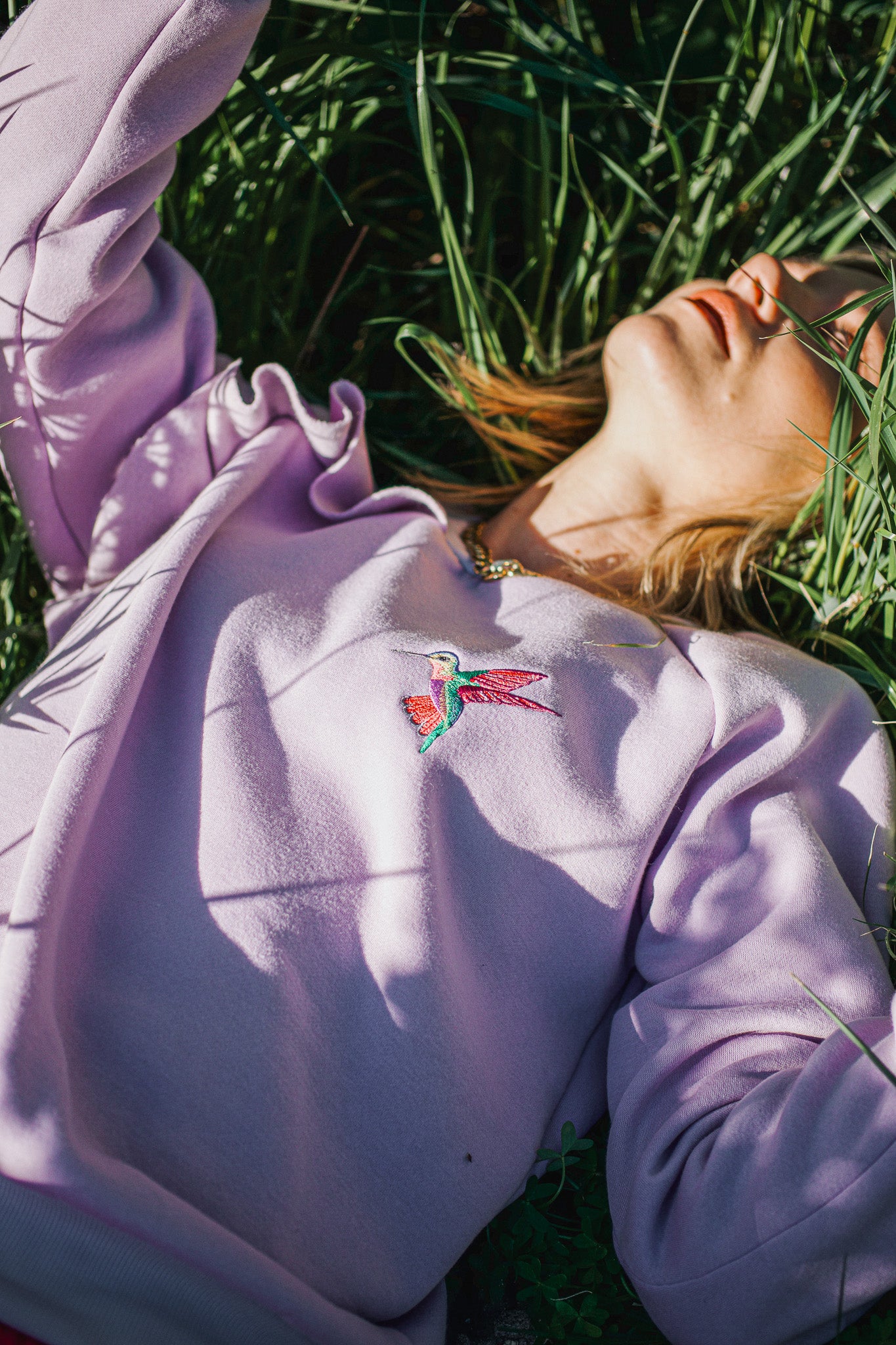 Lilac Hummingbird Sweat Top - Kelly Higgs Collab
