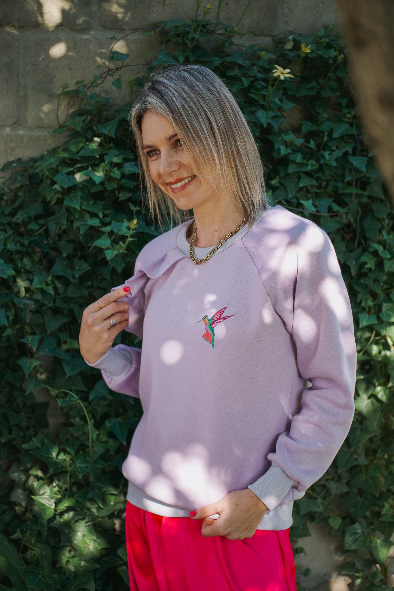Lilac Hummingbird Sweat Top - Kelly Higgs Collab
