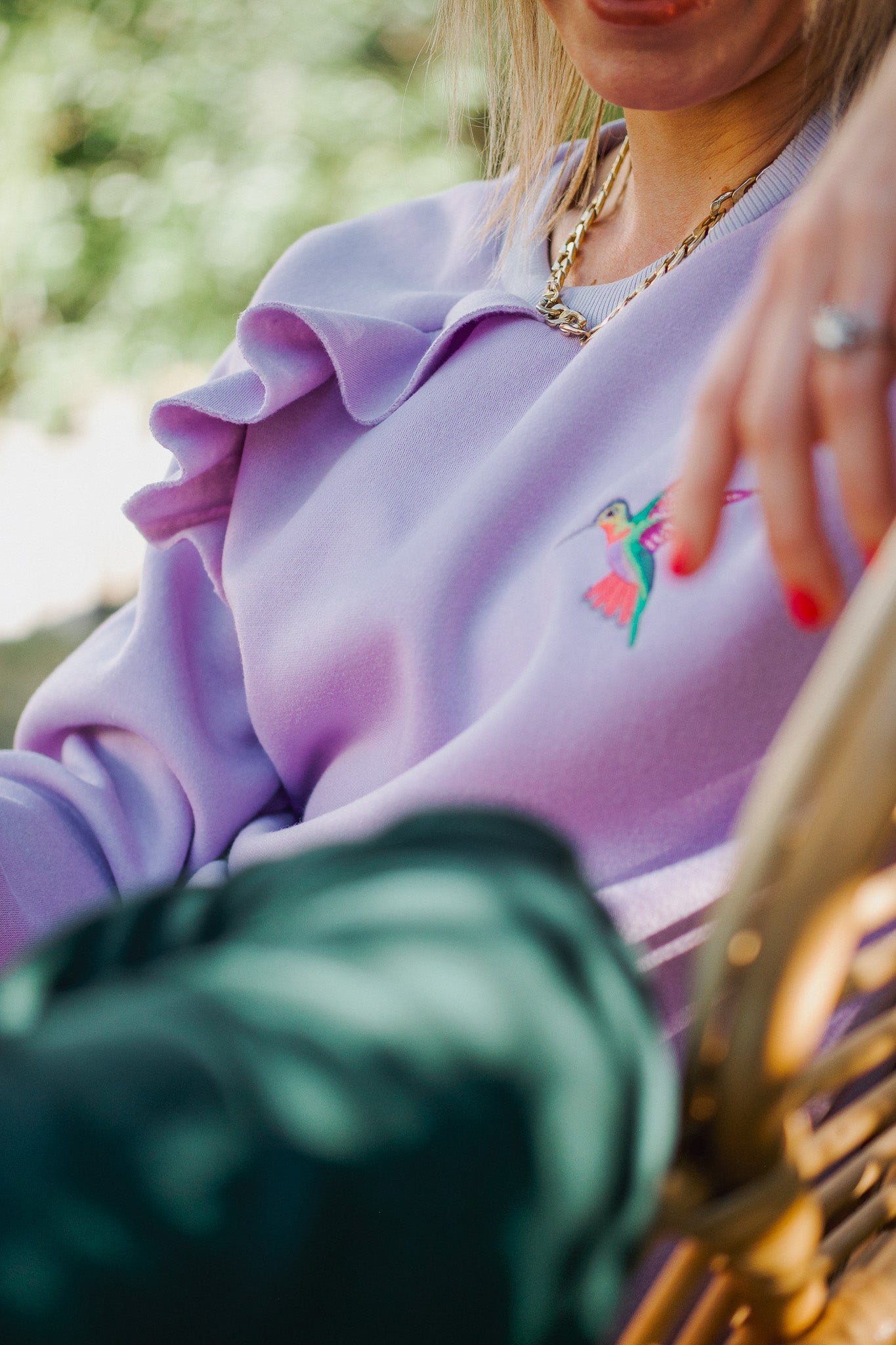 Lilac Hummingbird Sweat Top - Kelly Higgs Collab