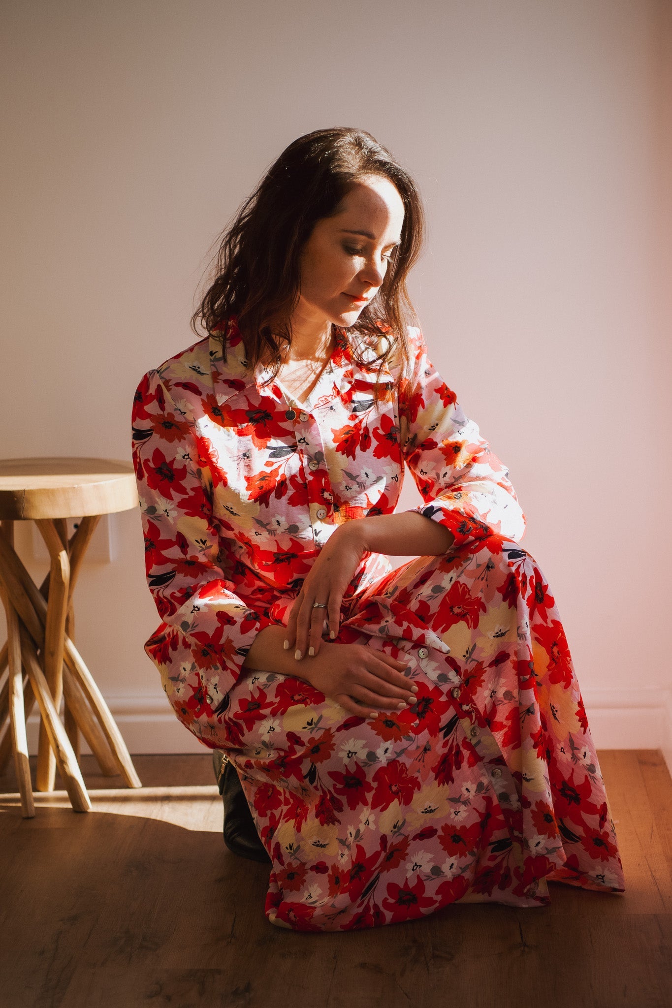 Floral Covering Button-through Dress