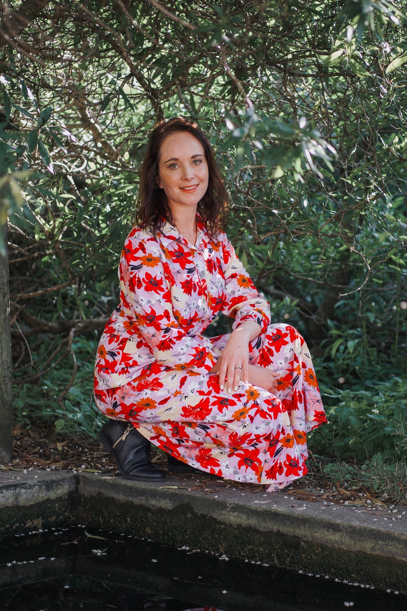 Floral Covering Button-through Dress