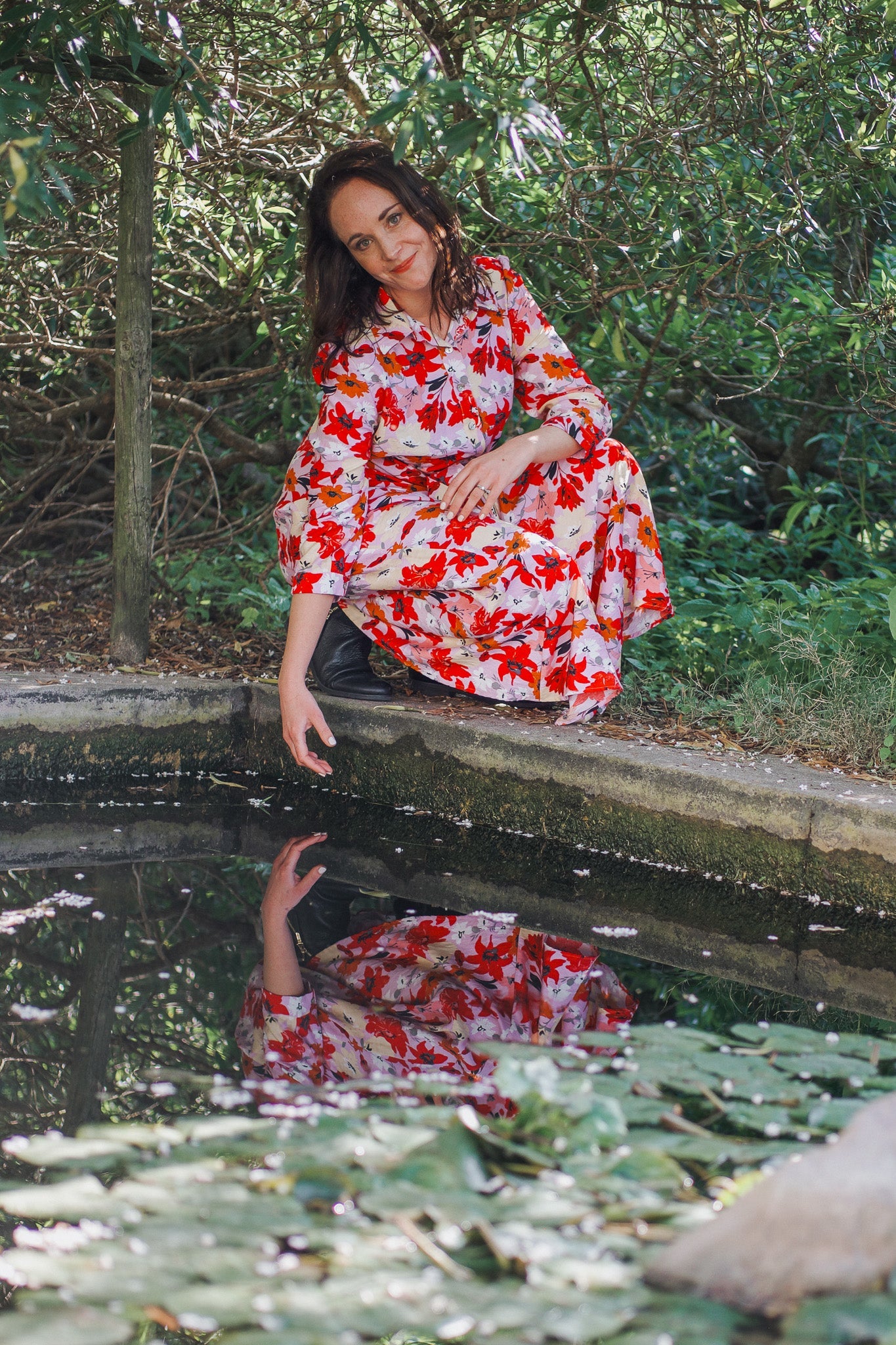 Floral Covering Button-through Dress