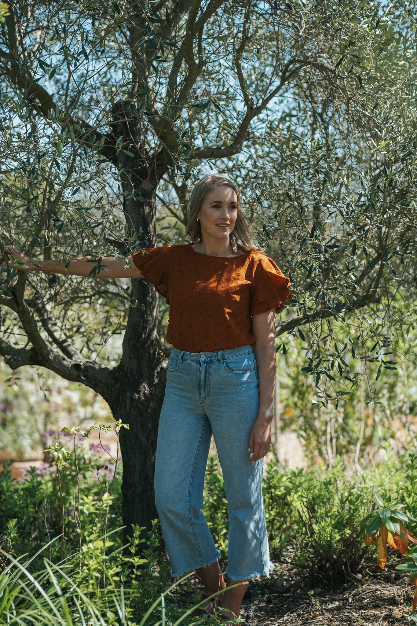 Sweet Anglaise Blouse - Toffee