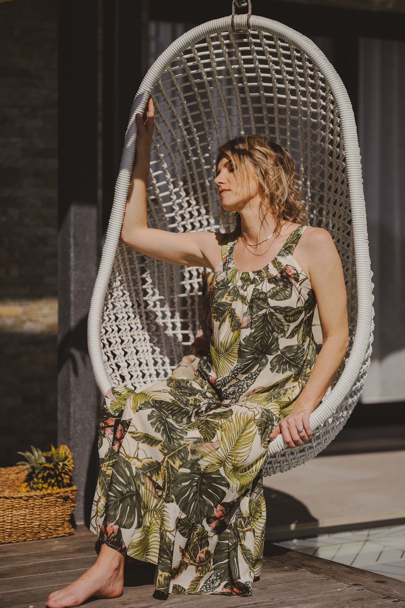 Cut-out Green Maxi Dress