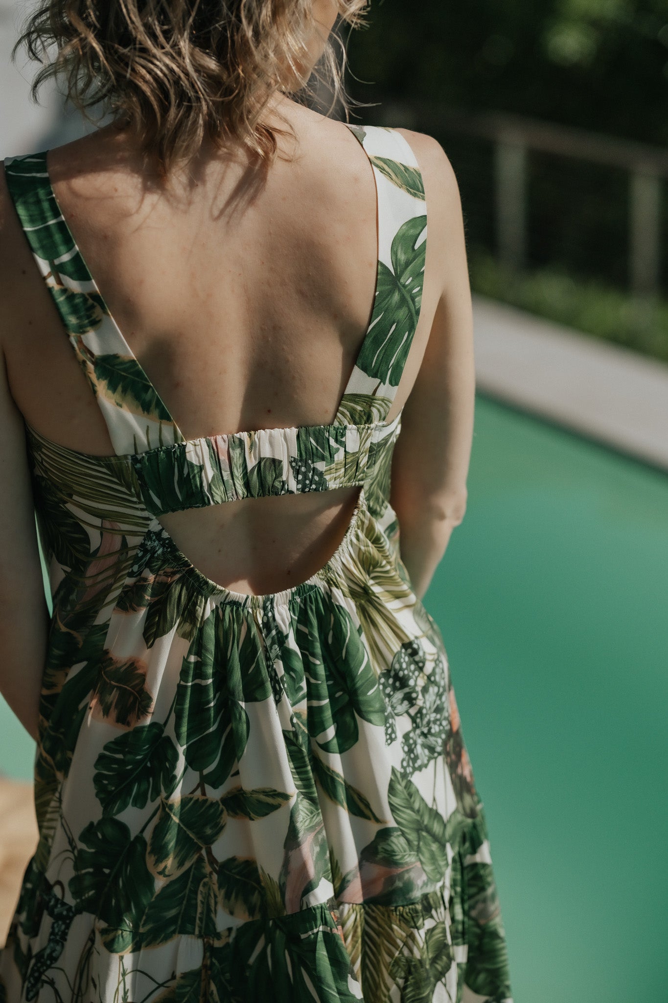 Cut-out Green Maxi Dress