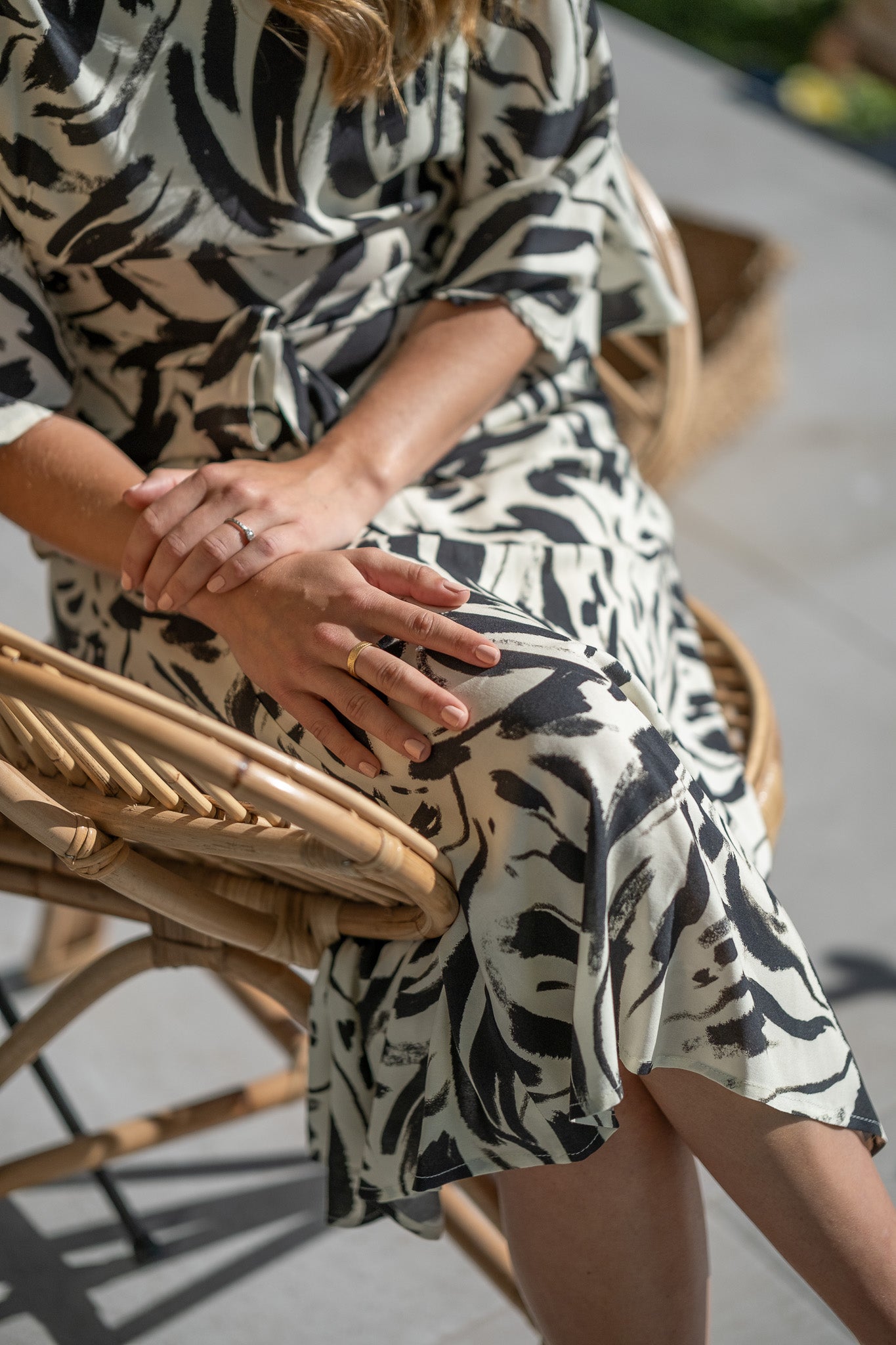 Traveling Kimono Dress - Black & White