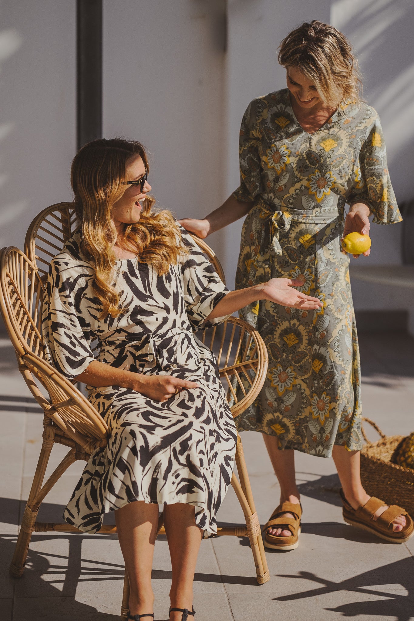 Traveling Kimono Dress - Black & White
