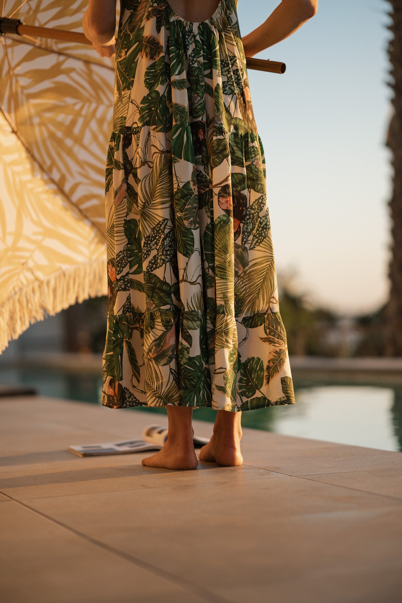 Cut-out Green Maxi Dress