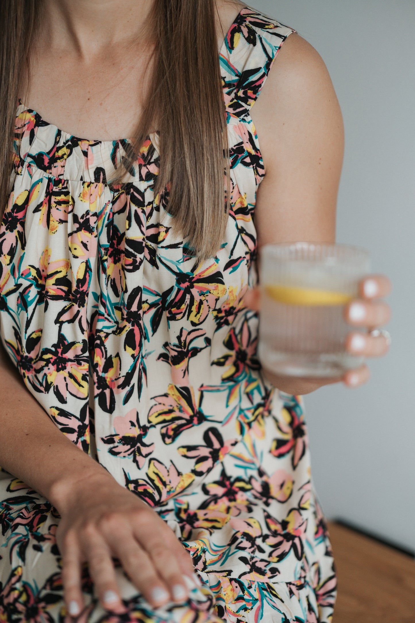 Cut-out Floral Maxi Dress