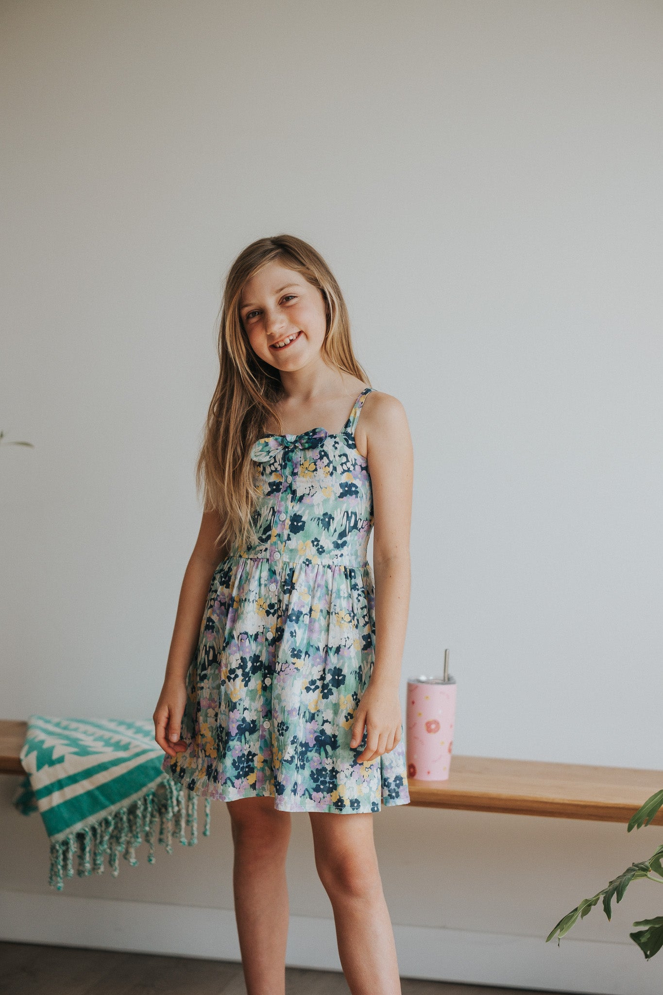 Little Smock Tea Dress - Blue Florals
