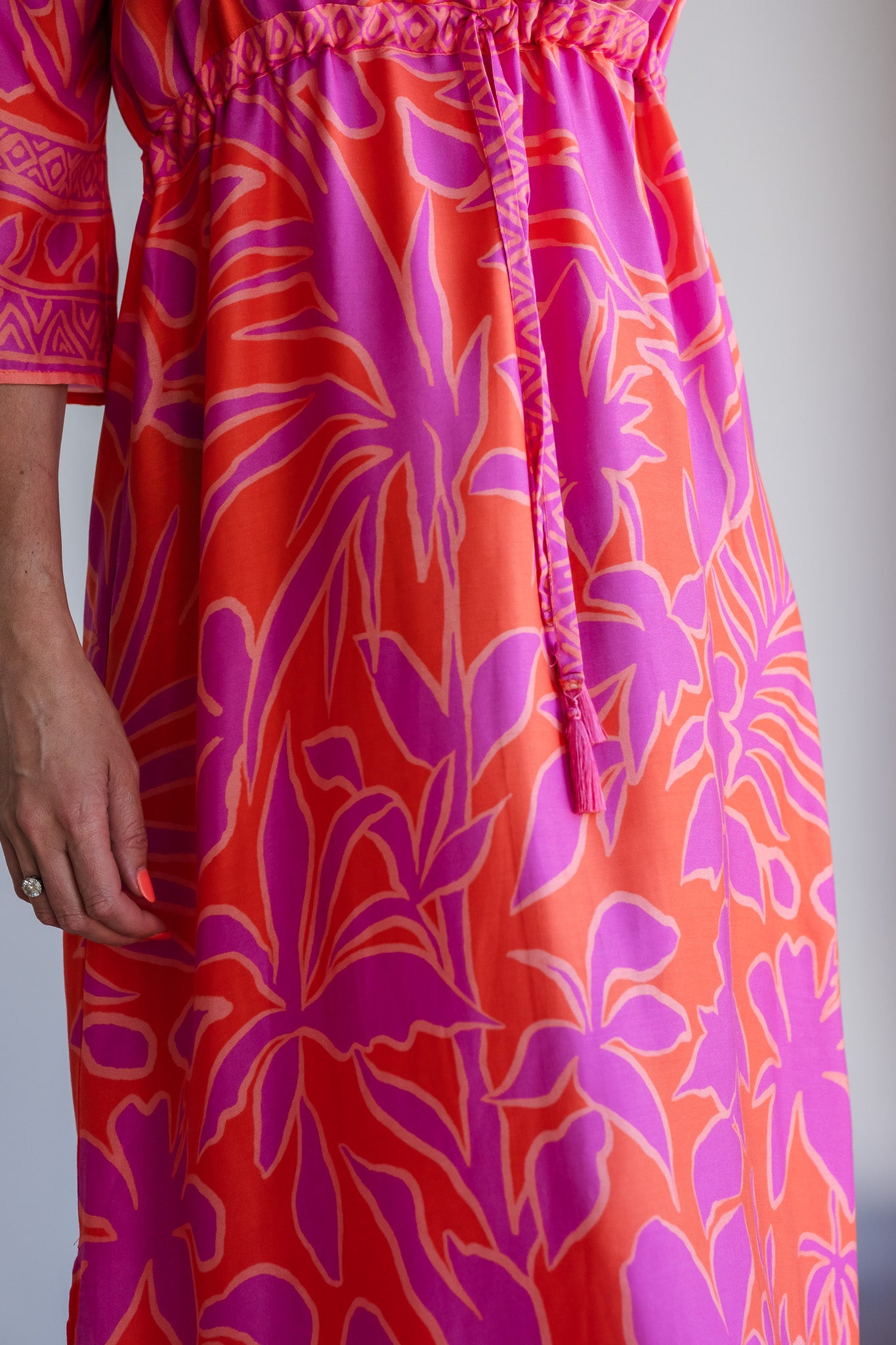 Heart Kaftan Dress - Coral