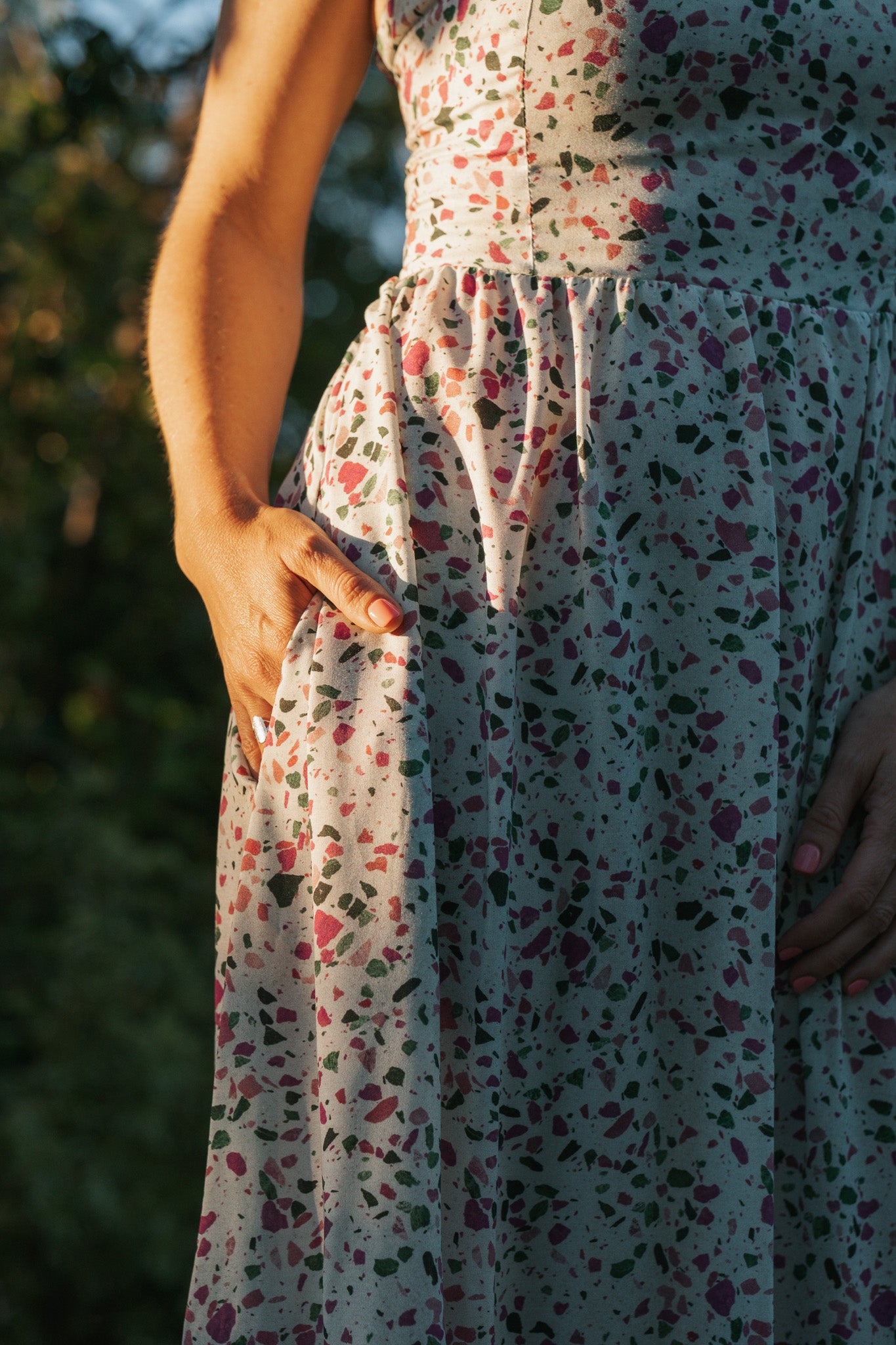 Flow Maxi Dress - Terrazzo print