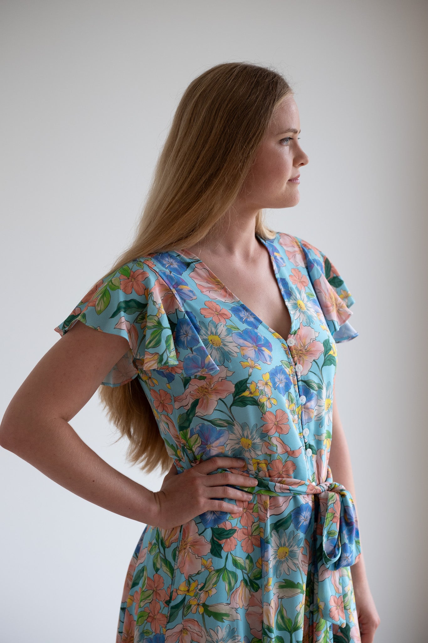 Genna Dress - Blue Floral