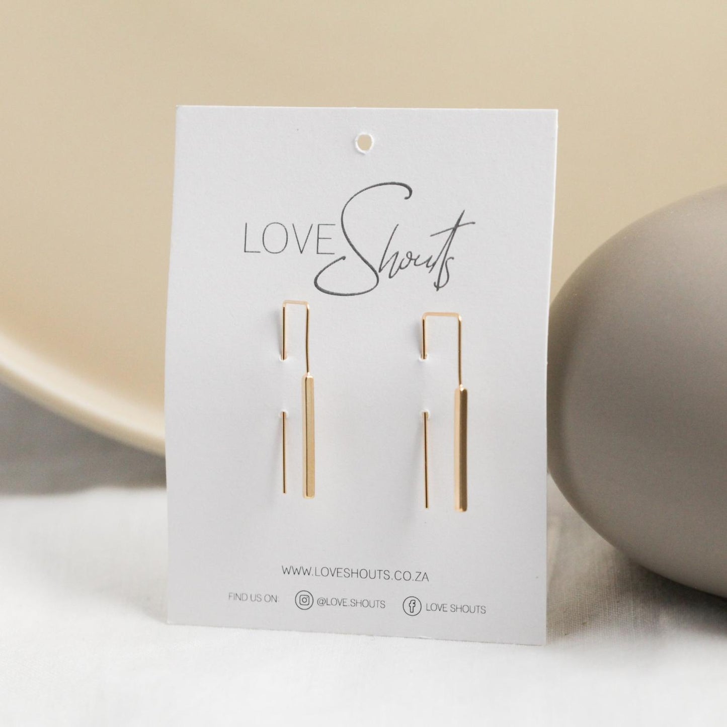Gold Rectangular Wire Earrings