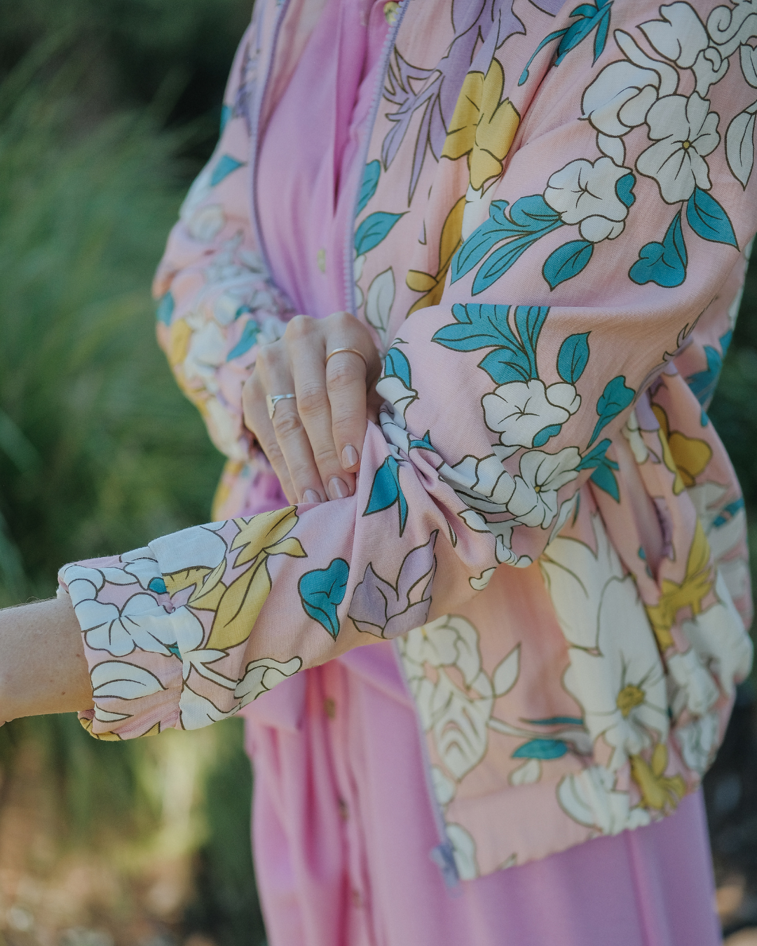 Little Full-of-life Floral Bomber Jacket