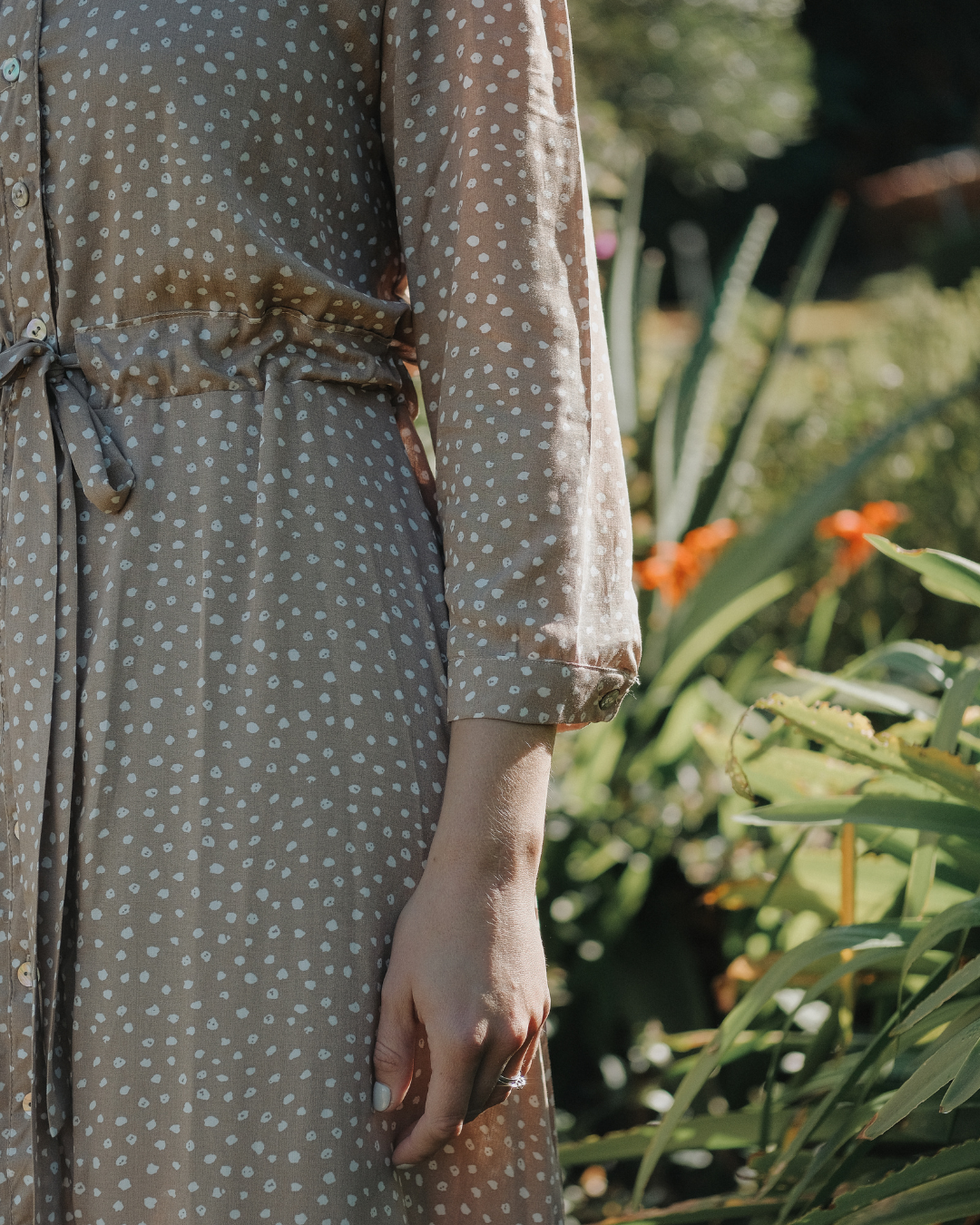 Spotted Button-through Dress