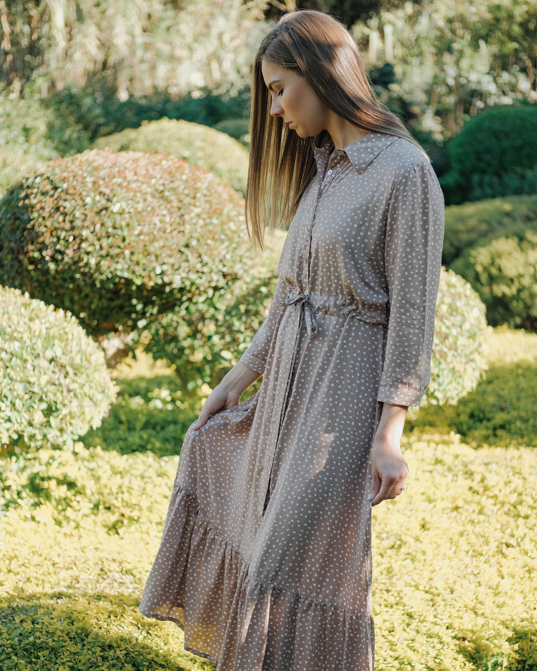 Spotted Button-through Dress