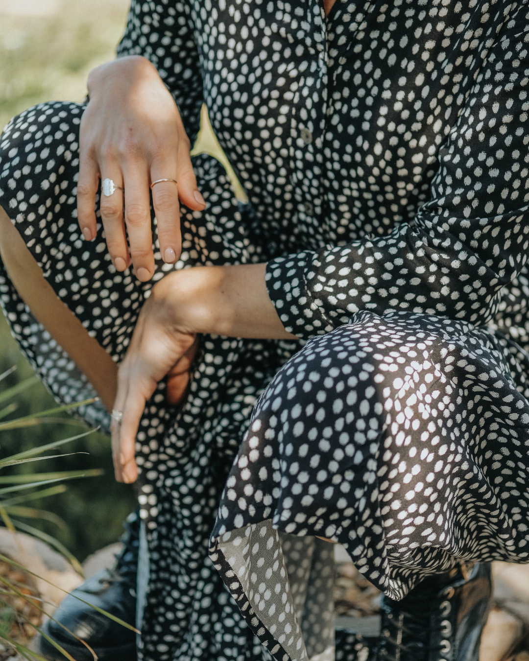 Spotted Button-through Dress