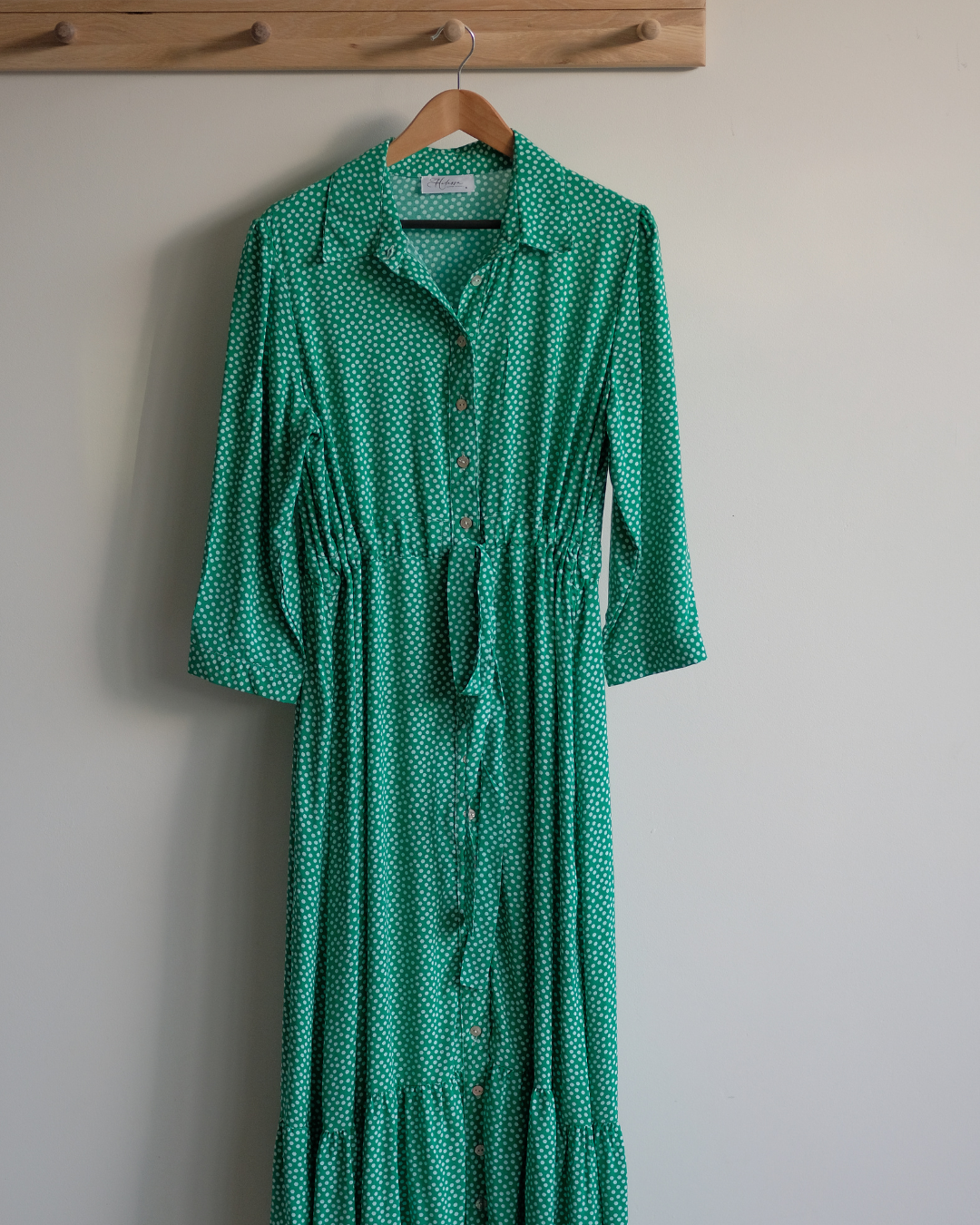 Green Spotted Button-through Dress