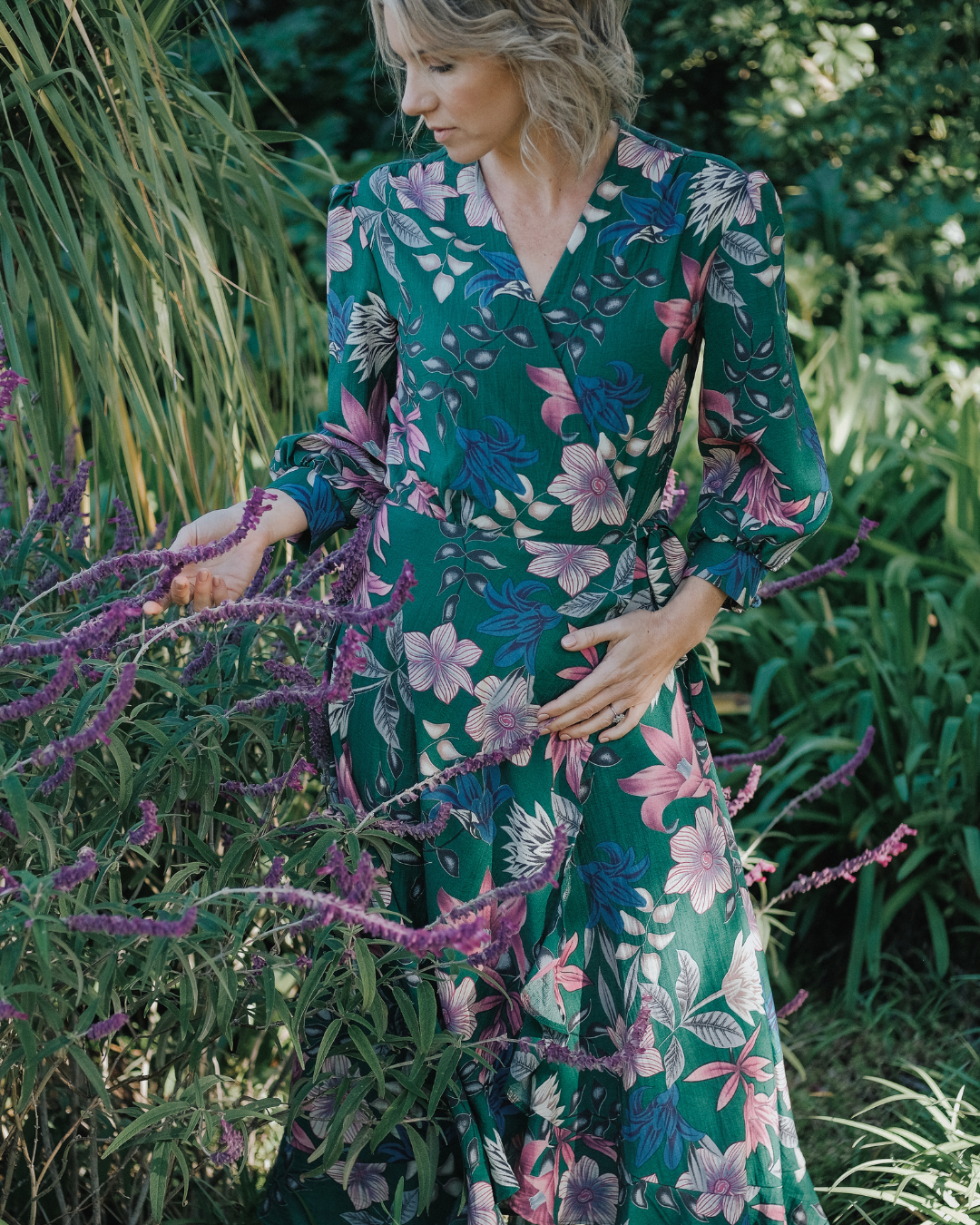 Full-of-life Floral Linen Wrap Dress (Pre-order)