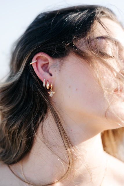 Bee Charm Hoops