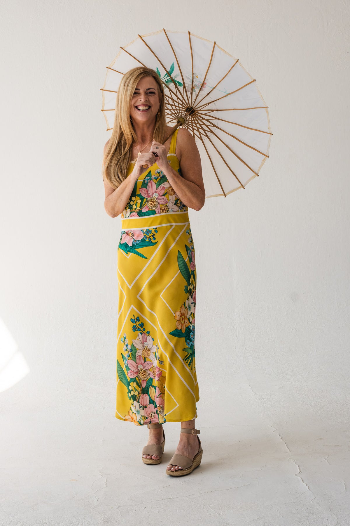 Lillies of the field dress - Yellow Botanical Florals