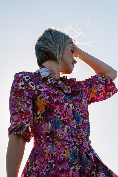 Frances Dress - Purple Floral