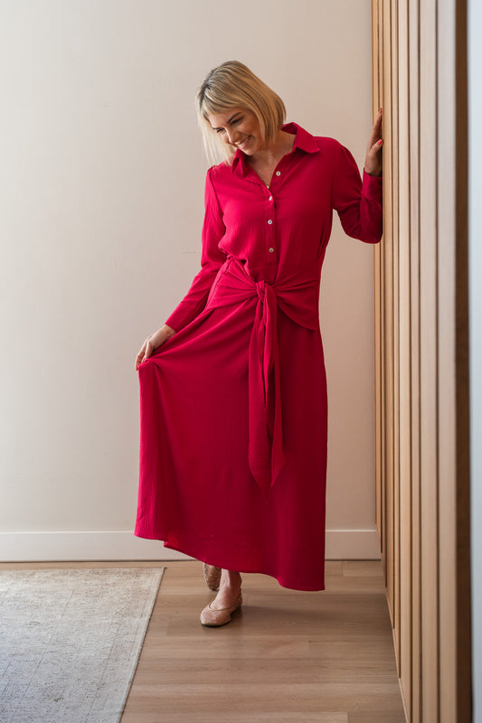 The Chrissie Dress - Cerise Pink