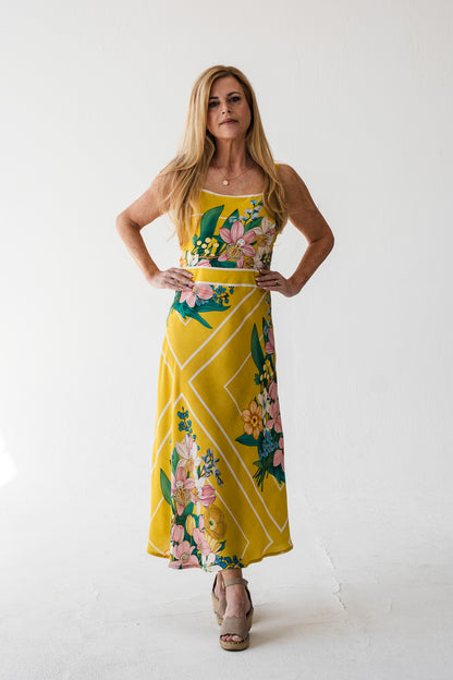 Lillies of the field dress - Yellow Botanical Florals