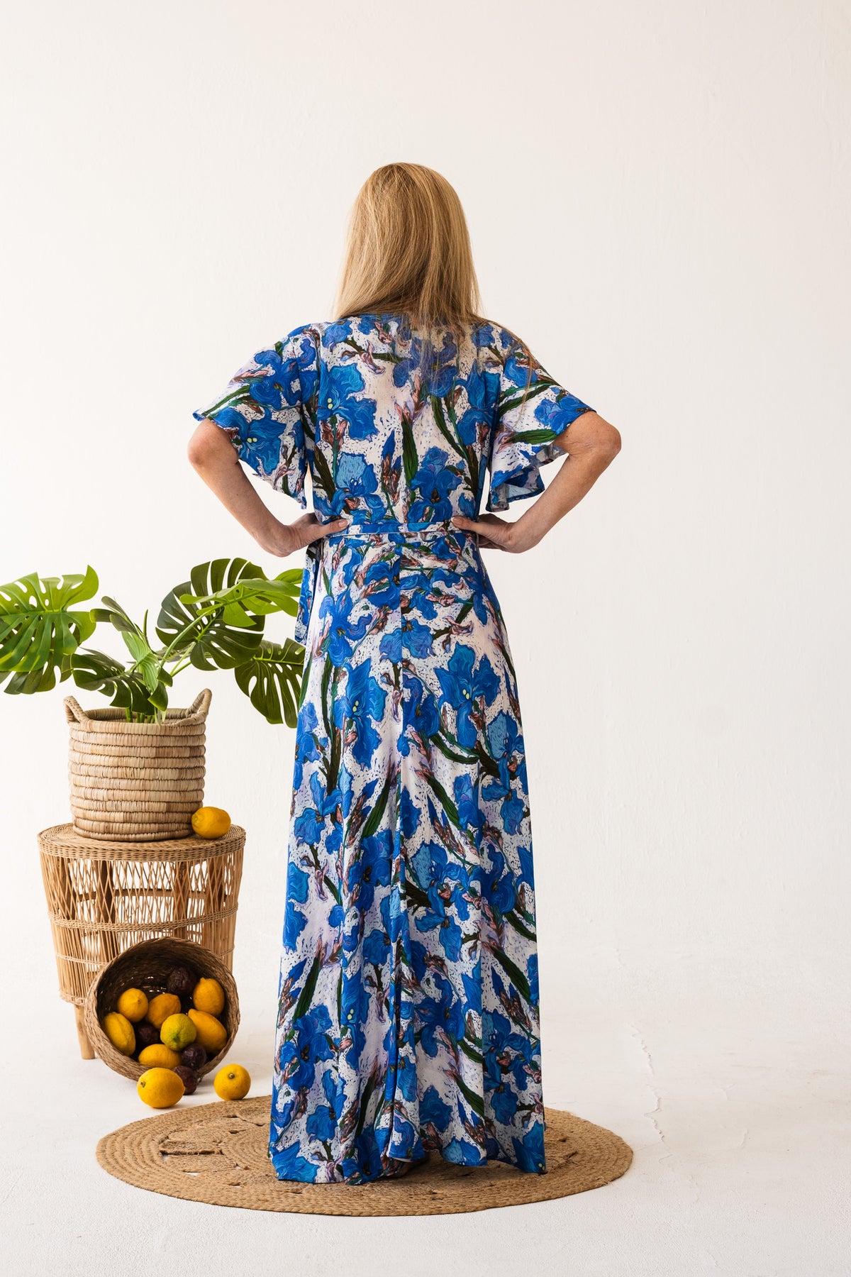 Ilze wrap dress - Blue Floral