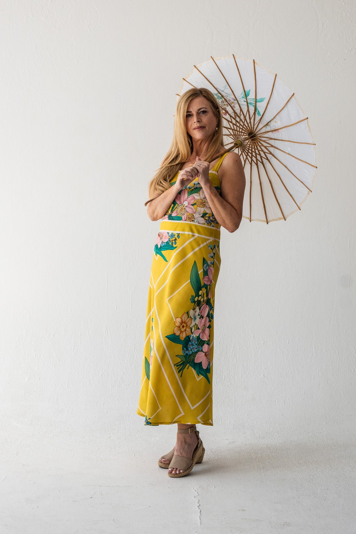 Lillies of the field dress - Yellow Botanical Florals