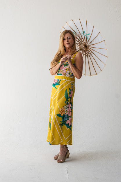 Lillies of the field dress - Yellow Botanical Florals