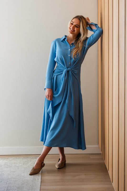 The Chrissie Dress - Skye Blue