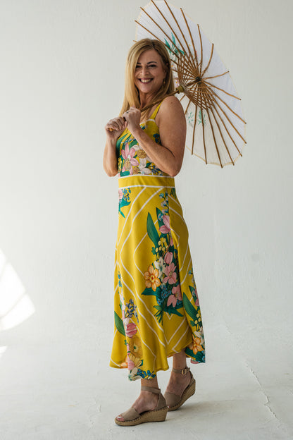 Lillies of the field dress - Yellow Botanical Florals