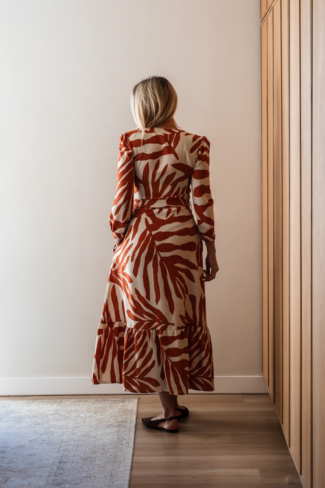Bloom Dress - Rust Leaf 3/4 Sleeve
