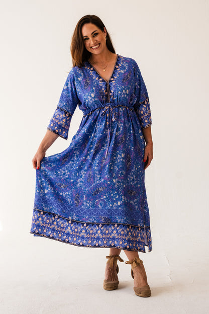 Heart Kaftan Dress - Sonay Blue