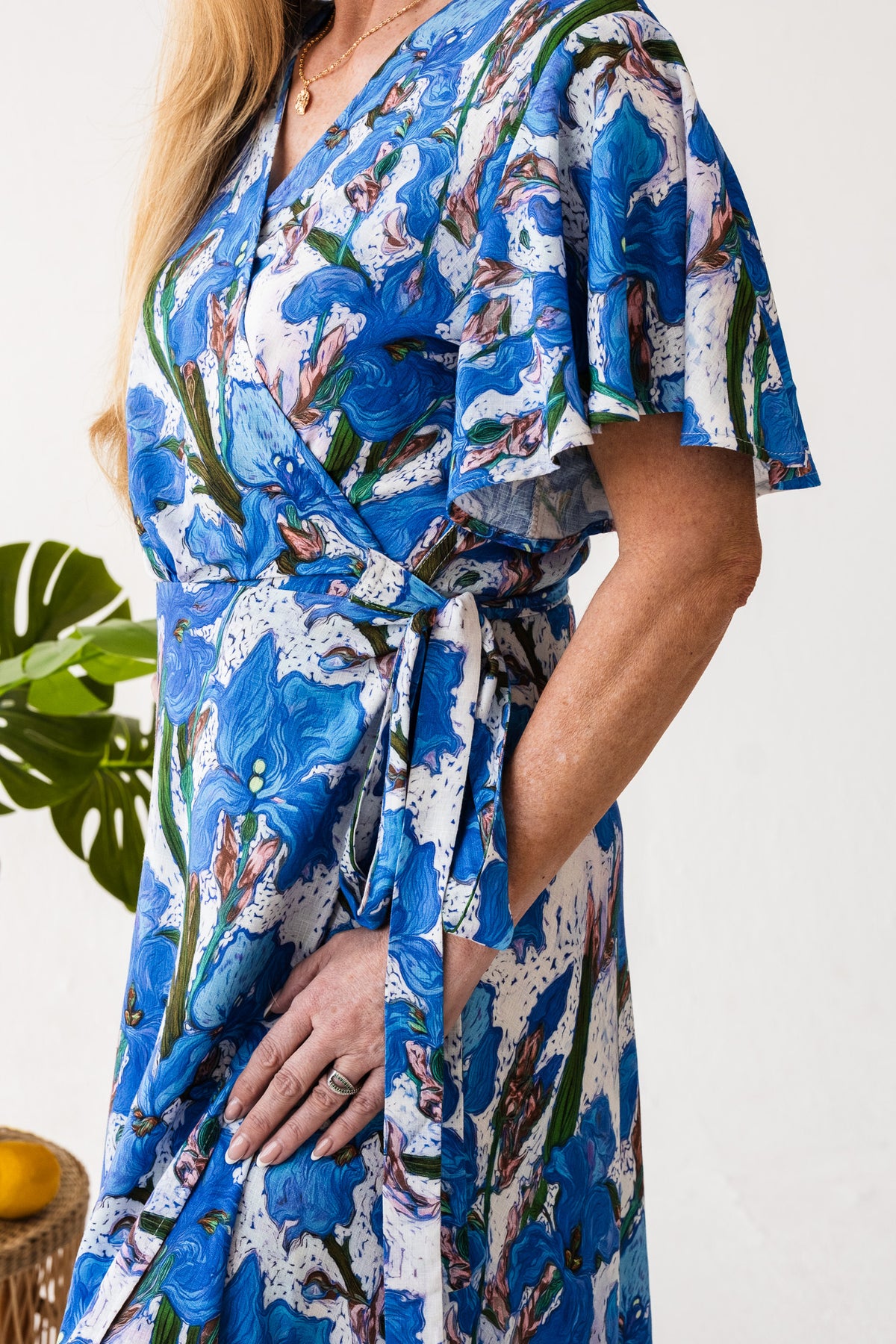 Ilze wrap dress - Blue Floral