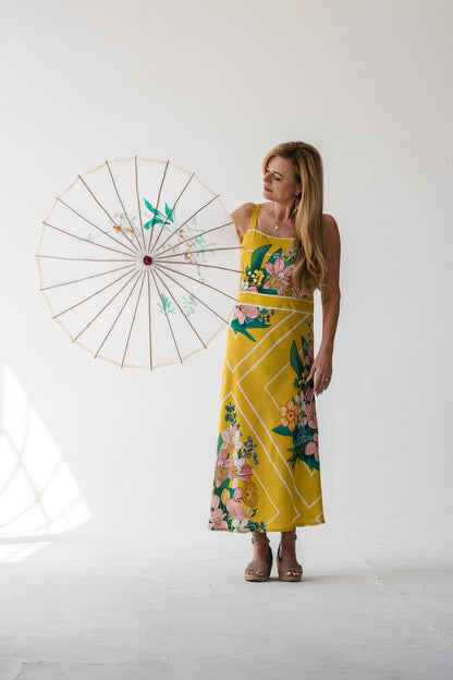 Lillies of the field dress - Yellow Botanical Florals