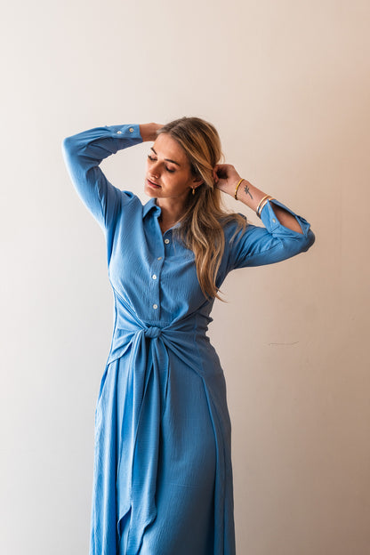 The Chrissie Dress - Skye Blue
