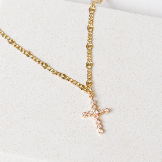 Cross Curbchain Necklace