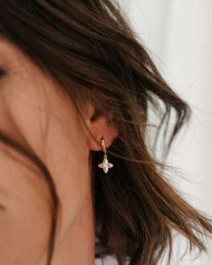 Clover Charm Hoops